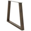 vidaXL P&eacute;s para mesa de jantar em formato de V, 3 pe&ccedil;as, a&ccedil;o natural, 100x(72-73,3) cm, a&ccedil;o