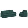 vidaXL Sof&aacute; 2 pcs Verde Escuro 144 x 80 x 85 cm tecido