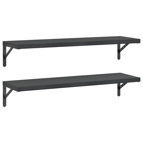 vidaXL Prateleiras de parede 2 pcs 100x30 cm a&ccedil;o inoxid&aacute;vel prateado