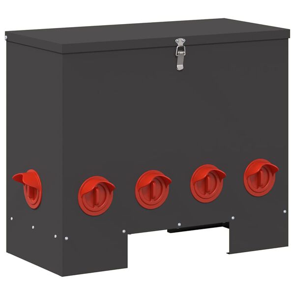 vidaXL Comedouro para galinha Preto 60,5 x 29 x 51 cm