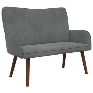 vidaXL Sof&aacute; para 2 Pessoas Cinzento-Escuro 115 x 61 x 87 cm Veludo