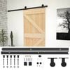 vidaXL Porta Deslizante Natural e Preto 90 x 210 cm