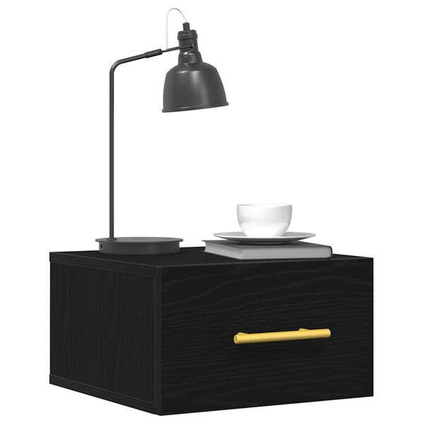 vidaXL Arm&aacute;rio de Cabeceira 2 pcs Carvalho Preto 35 x 35 x 20 cm