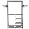 vidaXL Suporte para roupas aço e tecido não tecido 87x44x158 cm preto