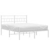 vidaXL Estrutura de cama com cabeceira 140x200 cm metal branco