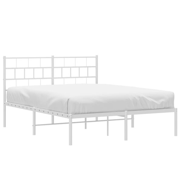 vidaXL Estrutura de cama com cabeceira 140x200 cm metal branco