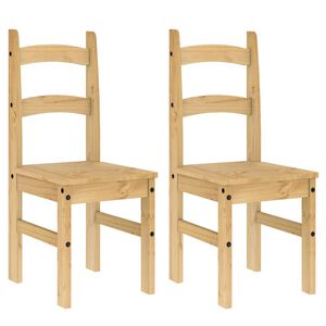vidaXL Cadeiras de jantar 2 pcs 40x46x99 cm madeira de pinho maci&ccedil;a