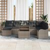 vidaXL Conjunto de Sof&aacute; de Jardim 9 pcs Cinzeto Rattan Sint&eacute;tico