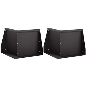 vidaXL Muro de Conten&ccedil;&atilde;o 2 unid. 50 x 50 x 30 cm A&ccedil;o Preto