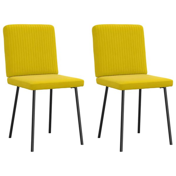 vidaXL Cadeiras de jantar 2 pcs veludo amarelo