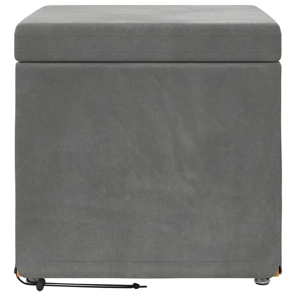 vidaXL Banqueta Cinza Escuro Veludo e Madeira de Engenharia