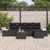 vidaXL Conjunto de Sof&aacute; de Jardim com almofada 6 pcs Preto vime PE