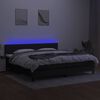 vidaXL Cama box spring c/ colch&atilde;o e LED 200x200 cm tecido preto