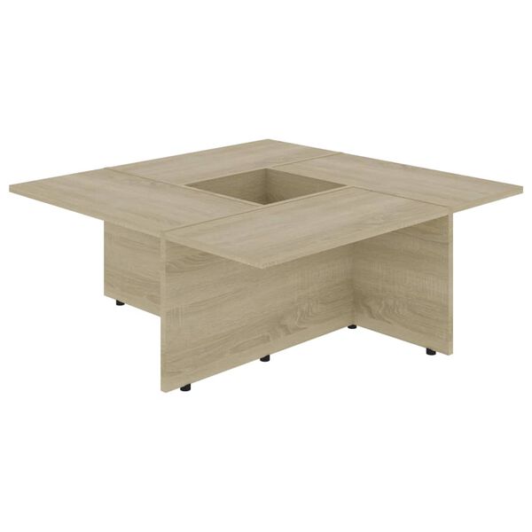vidaXL Mesa de centro 79,5x79,5x30 cm contraplacado carvalho sonoma