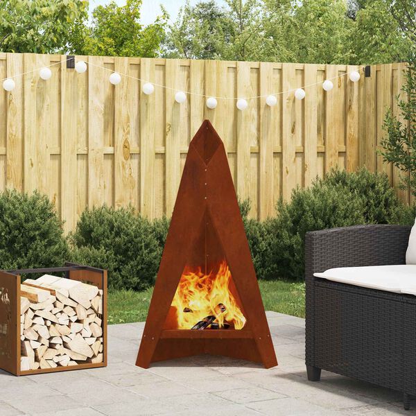 vidaXL Fire Pit Castanho 58 x 40 x 100 cm