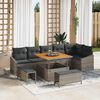 vidaXL Conjunto de Sof&aacute; de Jardim 9 pcs Cinzeto Rattan Sint&eacute;tico