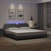 vidaXL Estrutura de cama com LED sem colch&atilde;o Zadar 200x200cm cinzento