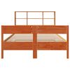 vidaXL Cama c/ estante sem colch&atilde;o 120x190cm pinho maci&ccedil;o castanho-mel