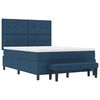 vidaXL Cama Box com colch&atilde;o com cabeceira Azul 140 x 190 cm tecido