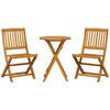 vidaXL 3 pcs conjunto de bistr&ocirc; dobr&aacute;vel madeira de ac&aacute;cia maci&ccedil;a