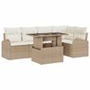 vidaXL Conjunto de Sof&aacute; de Jardim 6 pcs Marrom e Creme vime PE