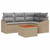vidaXL Conjunto de Sof&aacute; de Jardim 5 unid. Bege e Cinza Claro vime PE