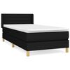 vidaXL Cama com molas/colch&atilde;o 90x200 cm tecido preto