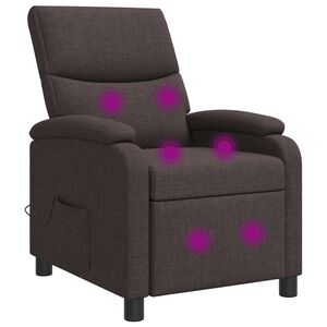 vidaXL Recliner de Massagem Marrom Escuro Tecido