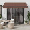 vidaXL Toldo retr&aacute;til autom&aacute;tico 350x250 cm castanho