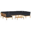 vidaXL 6 pcs conj. sof&aacute;s paletes p/ jardim c/ almofad&otilde;es ac&aacute;cia maci&ccedil;a