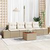 vidaXL Conjunto de Sof&aacute; de Jardim 5 pcs Bege Rattan Sint&eacute;tico