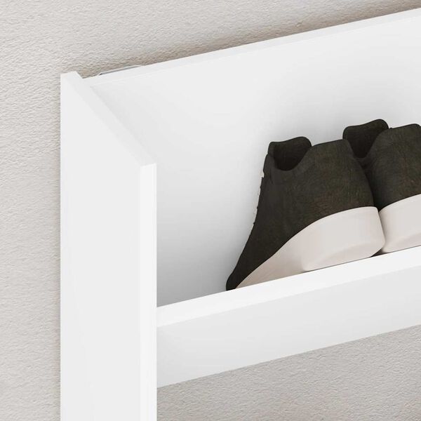 vidaXL Sapateira de parede 80x18x90 cm derivados de madeira branco