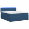 vidaXL Cama box spring com colch&atilde;o Azul 160 x 200 cm Tecido