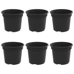 vidaXL Vaso Redondo para Flores 6 pcs Preto &Oslash; 12,5 x 10 cm Pl&aacute;stico