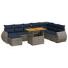 vidaXL 9 pcs conjunto sof&aacute;s p/ jardim com almofad&otilde;es vime PE cinzento