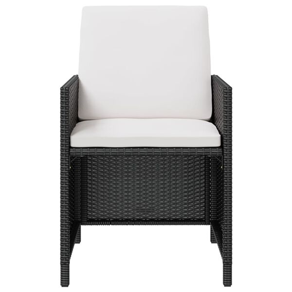 vidaXL 11 pcs conjunto jantar exterior com almofad&otilde;es vime PE preto