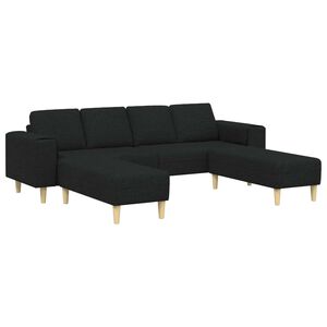 vidaXL Sof&aacute; de Sala de Estar 3 unid. Preto Poli&eacute;ster