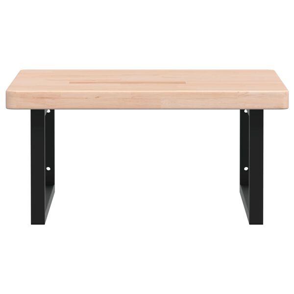 vidaXL Prateleira de parede p/ lavat&oacute;rio a&ccedil;o/madeira carvalho maci&ccedil;a