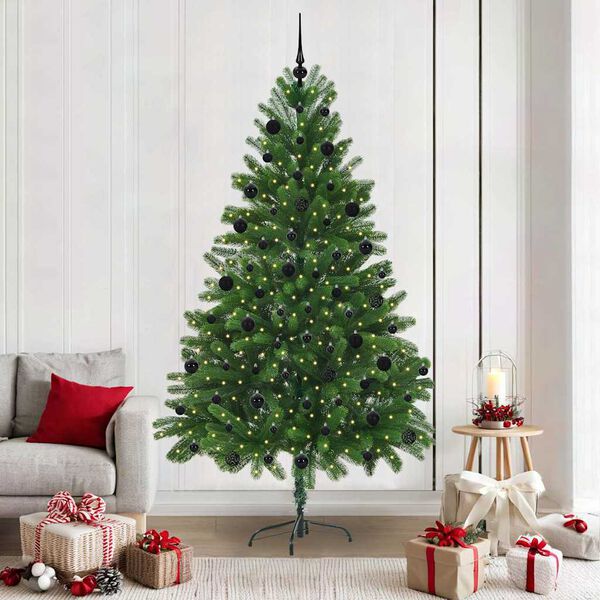 vidaXL &Aacute;rvore de Natal com 300 LEDs com suporte Verde 210 cm PE
