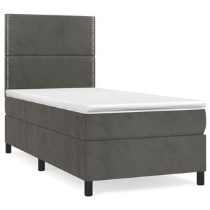 vidaXL Cama com molas/colch&atilde;o 80x200 cm veludo cinza-escuro