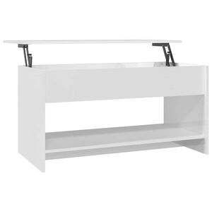 vidaXL Mesa centro 102x50x52,5 cm madeira processada branco brilhante