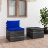 vidaXL 2 pcs conjunto lounge de paletes com almofad&otilde;es pinho maci&ccedil;o