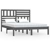 vidaXL Estrutura de cama 140x190 cm madeira de pinho maci&ccedil;a cinzento