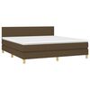 vidaXL Cama box spring c/ colch&atilde;o/LED 180x200cm tecido castanho-escuro