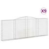 vidaXL Cestos gabi&atilde;o arqueados 9pcs 400x30x140/160cm ferro galvanizado