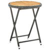 vidaXL Mesa de ch&aacute; 60 cm vime PE e madeira de ac&aacute;cia maci&ccedil;a cinzento