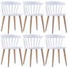 vidaXL Cadeiras de jantar 6 pcs pl&aacute;stico branco