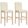 vidaXL Cadeiras de bar 2 pcs madeira de seringueira maci&ccedil;a e tecido