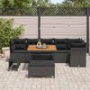 vidaXL Conjunto de Sof&aacute; de Jardim 9 pcs Preto vime PE