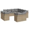vidaXL 11 pcs conjunto sof&aacute;s de jardim c/ almofad&otilde;es vime PE bege
